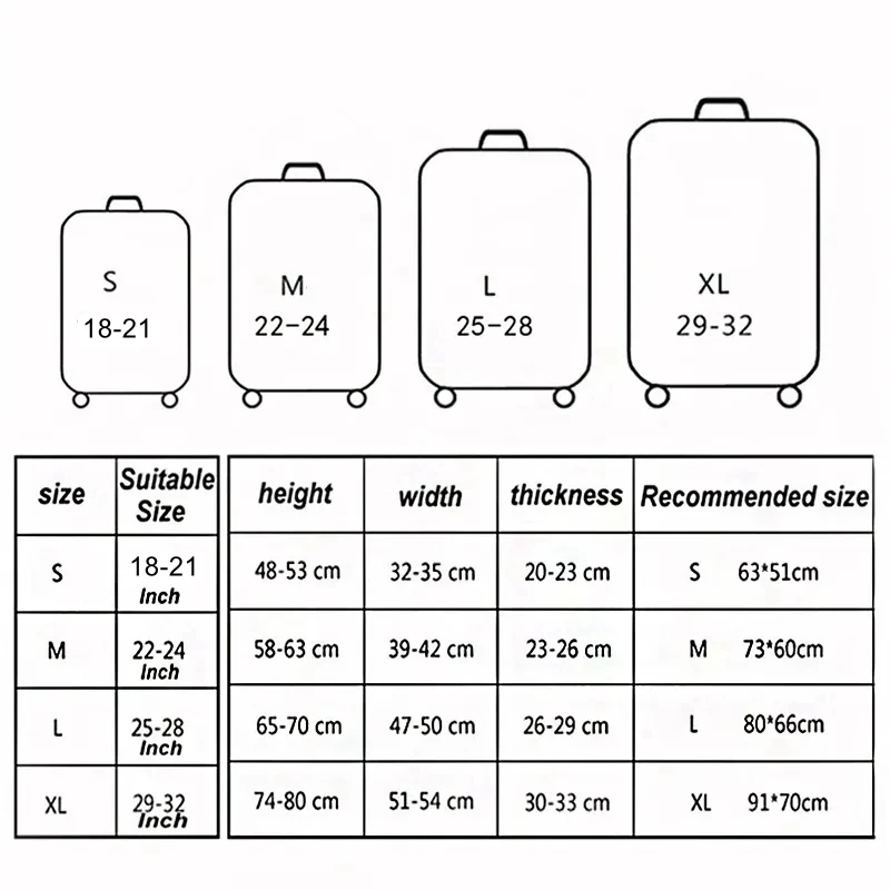 housse de protection pour bagages, imprimé d'animaux élastiques épais, combinaison pour sac de 18 à 32 pouces, housse de valise, housse de chariot, accessoires de voyage