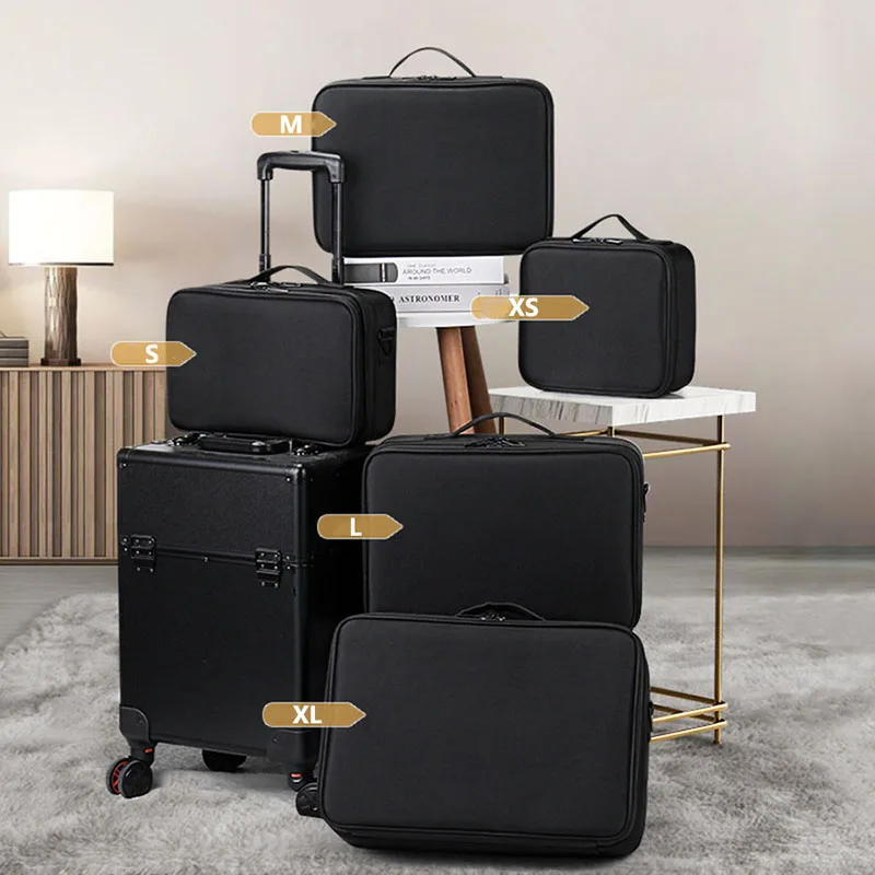 trousse de maquillage professionnelle pour femmes, boîte à outils de voyage de grande capacité pour beauté des ongles, organisateur de cosmétiques, valises pour boîtes de rangement de maquillage