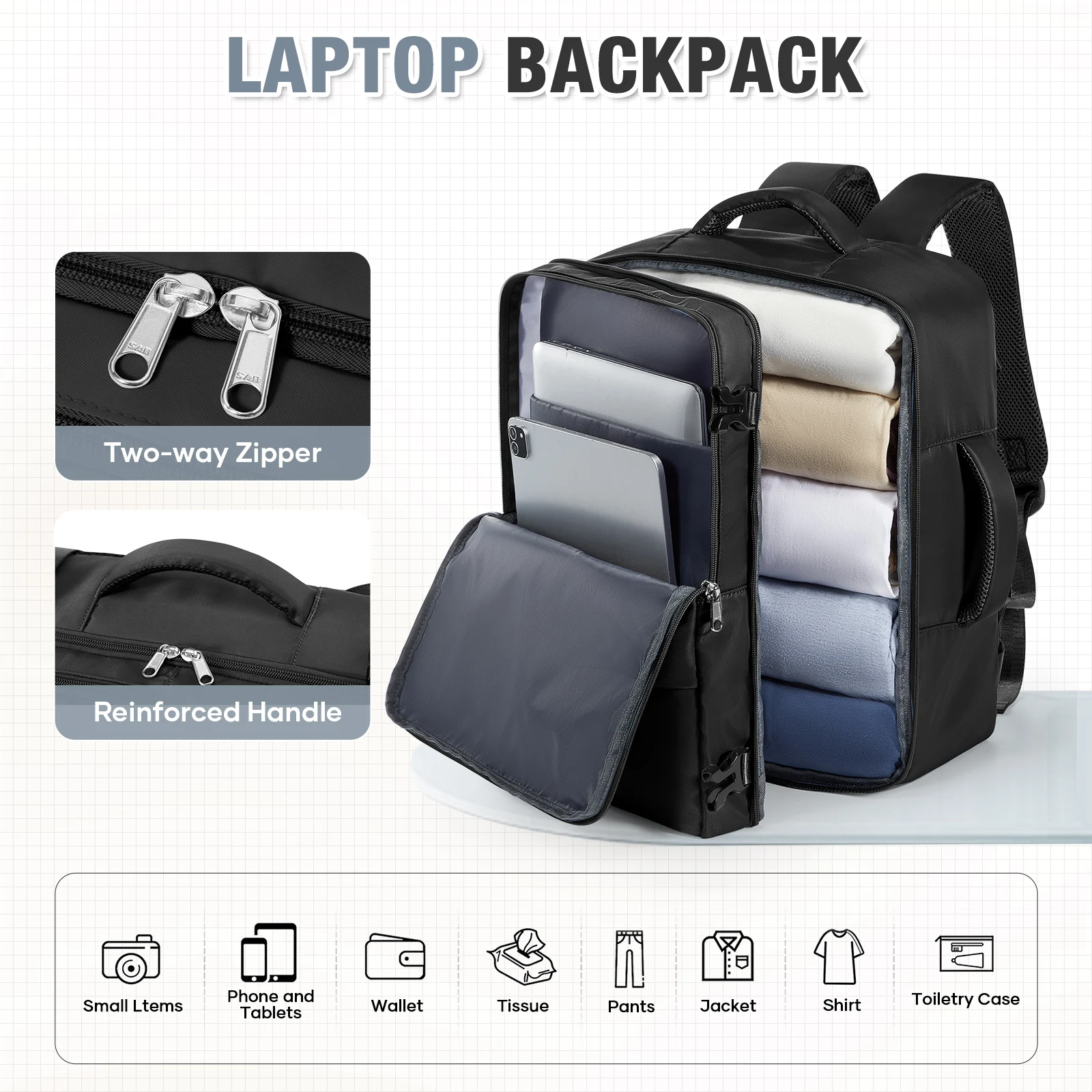 ryanair 40x30x20 sac de cabine à bagages, 40x30x20 sac hommes femmes 15.6 pouces pochette d'ordinateur sac à dos de voyage d'affaires, sac à dos d'école universitaire