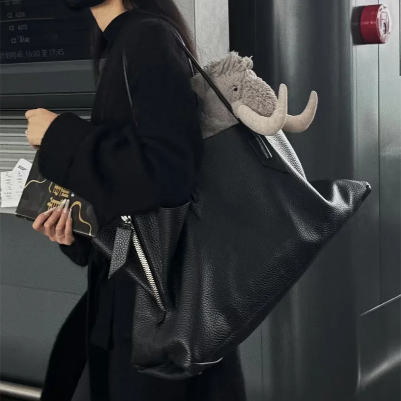 sac fourre tout de luxe pour femmes, marque de mode, haut de gamme, simple, grande capacité, sac à main irrégulier en cuir de haute qualité, sac à bandoulière de banlieue