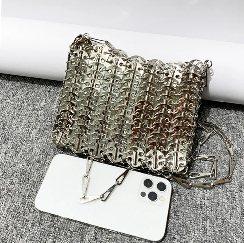 sac à main de luxe en métal amissié pour femme, fourre tout de styliste, esthétique, pochette de ixde mariage, initiée, de soirée