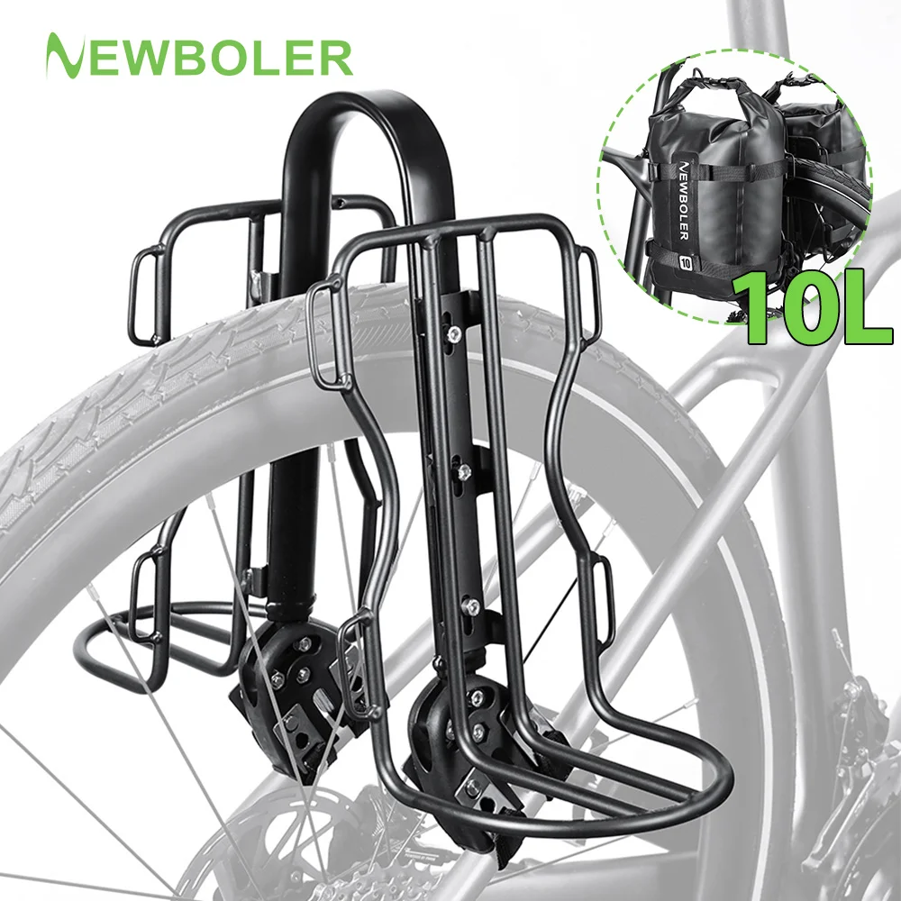 Porte-bagages de vélo en alliage d'aluminium, grande capacité de 10l, sac de voyage étanche pour siège arrière de vélo, emballage de vélo