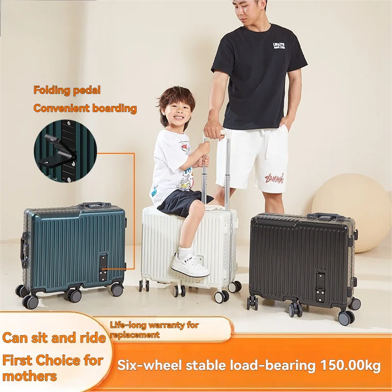 Bagage pour enfants, une valise à main avec cadre en aluminium de 20 pouces pour filles, une valise à code de voyage pour garçons pour enfants