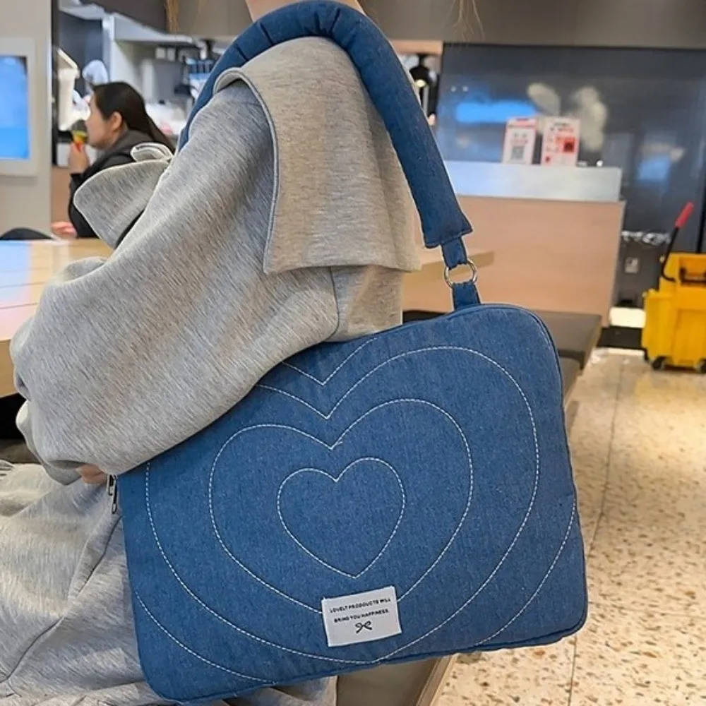sac d'ordinateur moderne à la mode, pochette antichoc brodée avec nœud papillon pour ordinateur portable 14 pouces, étui de transport souple pour tablette business