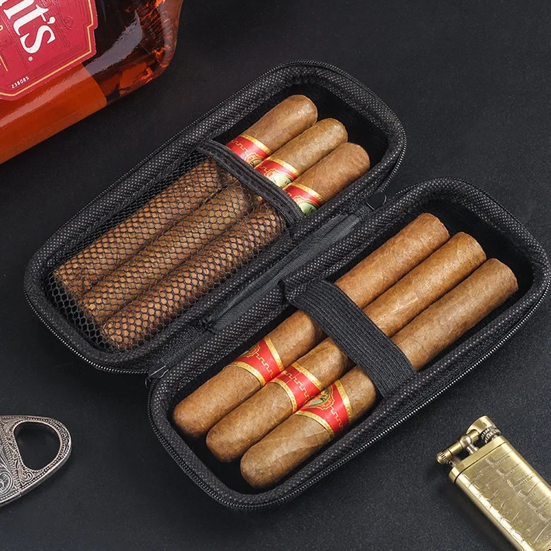 Étui de voyage portable pour cigares, 1 pièce, porte cigare léger eva, sac de transport à fermeture éclair pour accessoires pour cigares, gadget cool