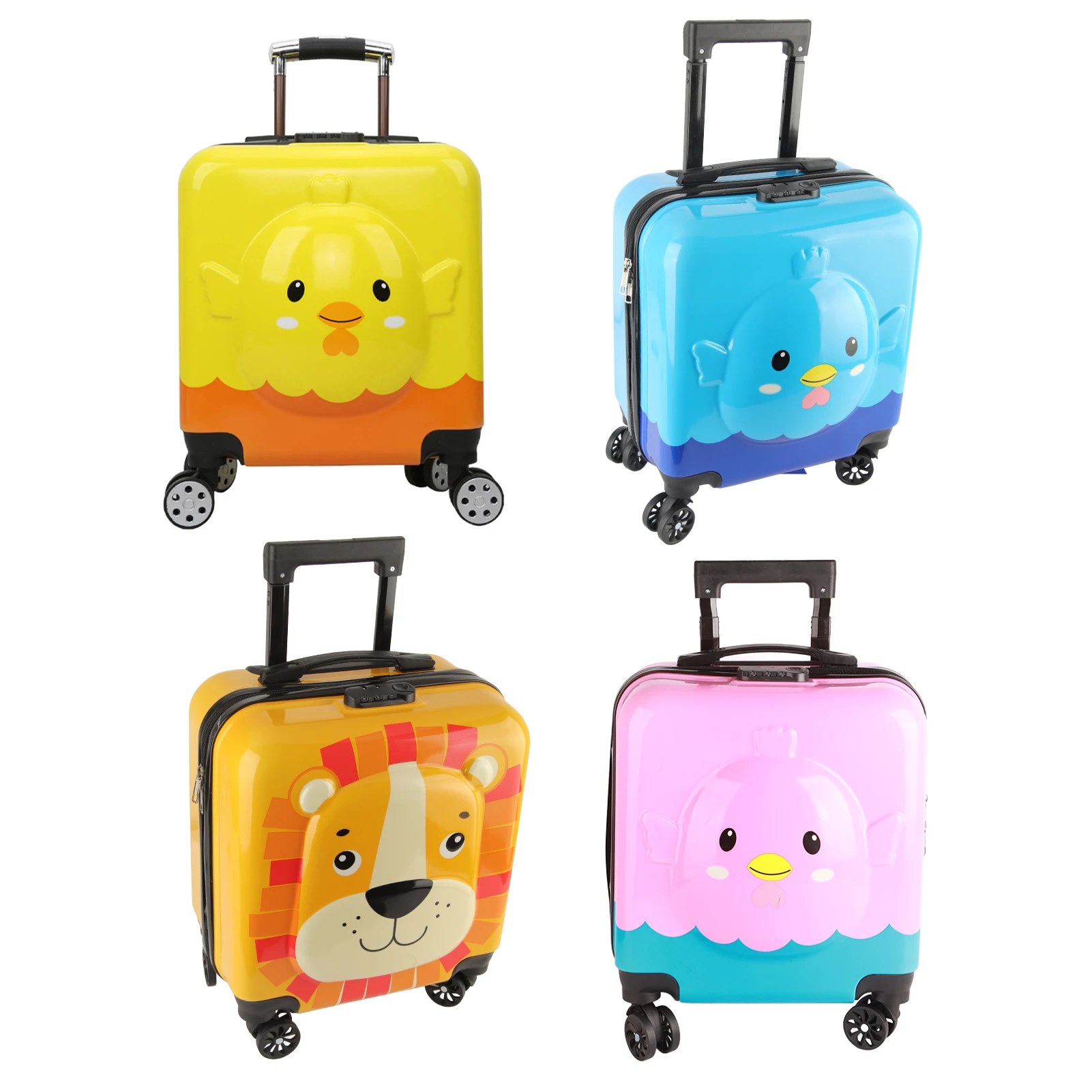 Bagage pour enfants, Rotation à 360 degrés, boîtier de chariot unisexe, valise pour tout-petits avec sac à compartiment pour voyage