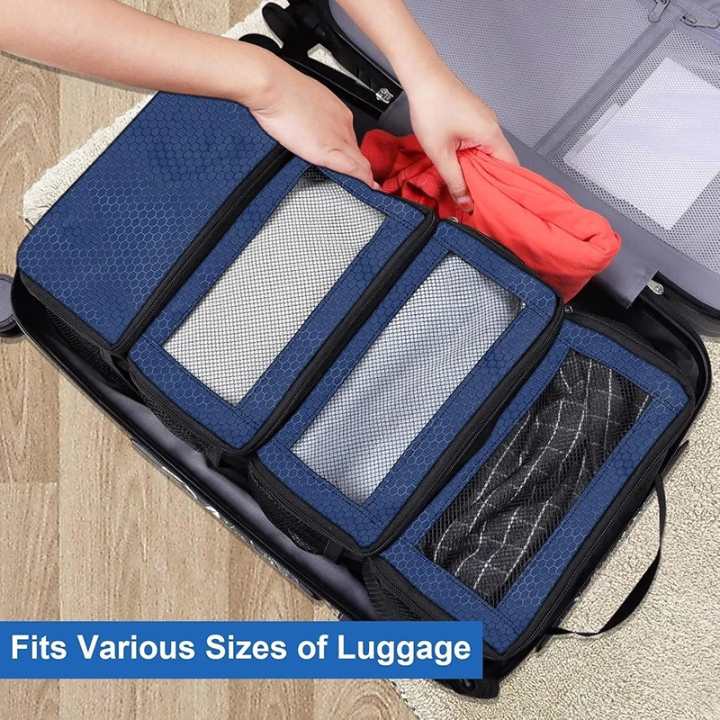 organisateur de valise, organisateur de bagages de voyage de grande capacité, étagère suspendue, emballage cube placard, sacs de rangement pliables suspendus