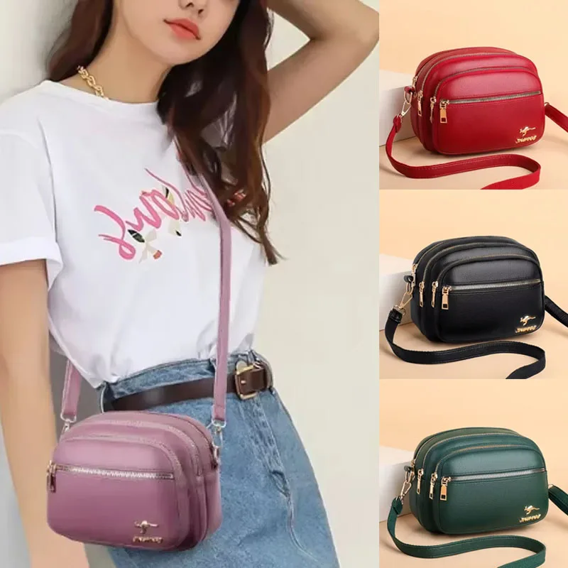 Sac à main en cuir souple pour femme, multi-poches, résistant à l'usure, haute qualité, sac messager initié, luxe, mode
