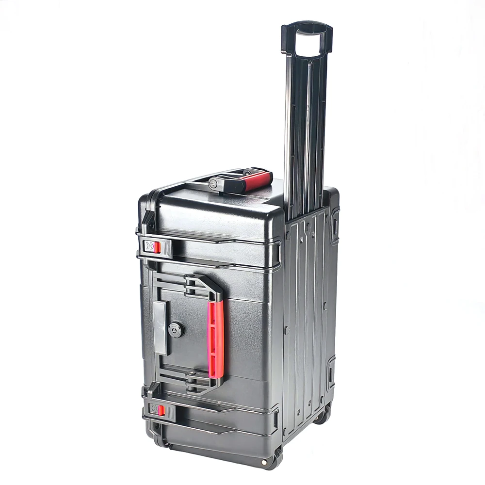 valise de sécurité abs robuste, mallette de chariot en plastique, équipement de protection, mallette à outils en plastique dur