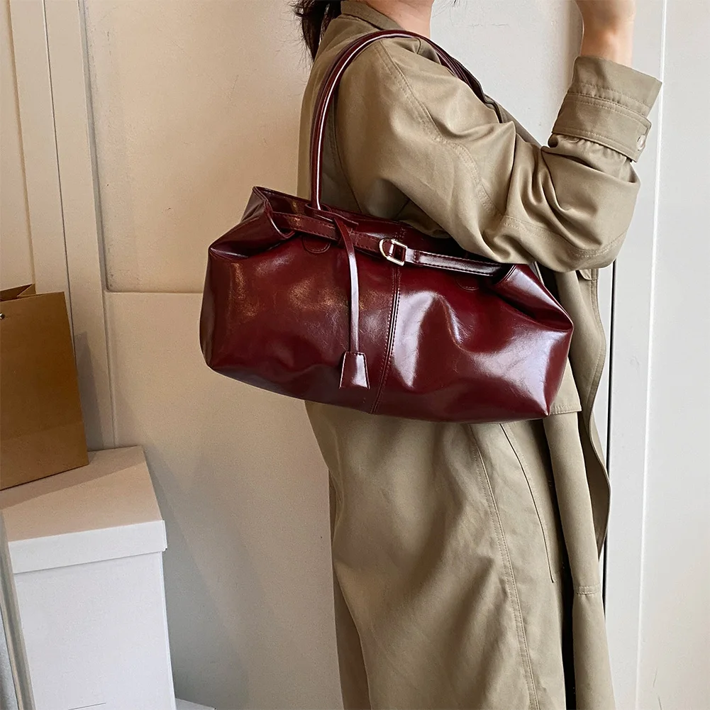sac à main hobo en cuir pu, sac à bandoulière ample rétro à poignée supérieure, grands sacs de travail pour femmes, travail, shopping, voyage