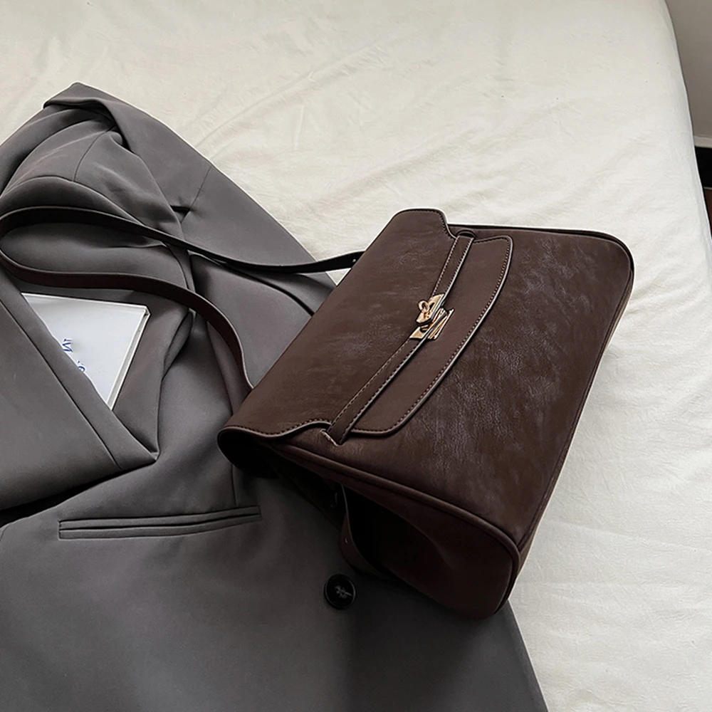sac à aisselles décontracté à la mode, nouveau style élégant, sac à bandoulière tendance, tempérament simple de couleur unie, sac à main