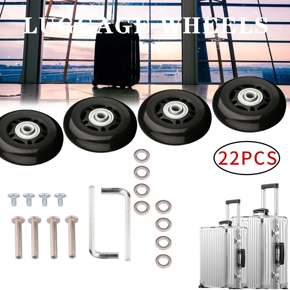 22 pièces/ensemble valise roue Dia40mm/50mm/60mm bagages roues remplacement valise réparation accessoire Durable muet valise roulettes