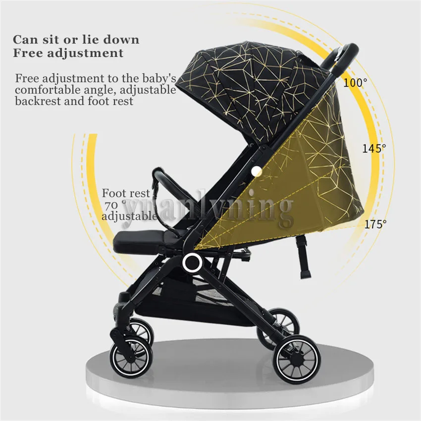 poussette pour bébé en bas âge, poussette portable légère à 4 roues avec poussette pliable absorbant les chocs pour l'extérieur