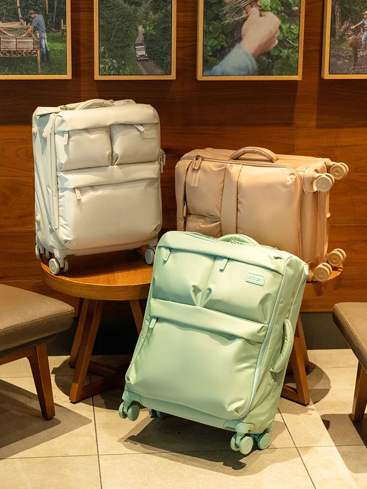 20/24 pouces nouveau bagage imperméable oxford tissu plusieurs poches valise ultra léger valises de voyage sac de cabine