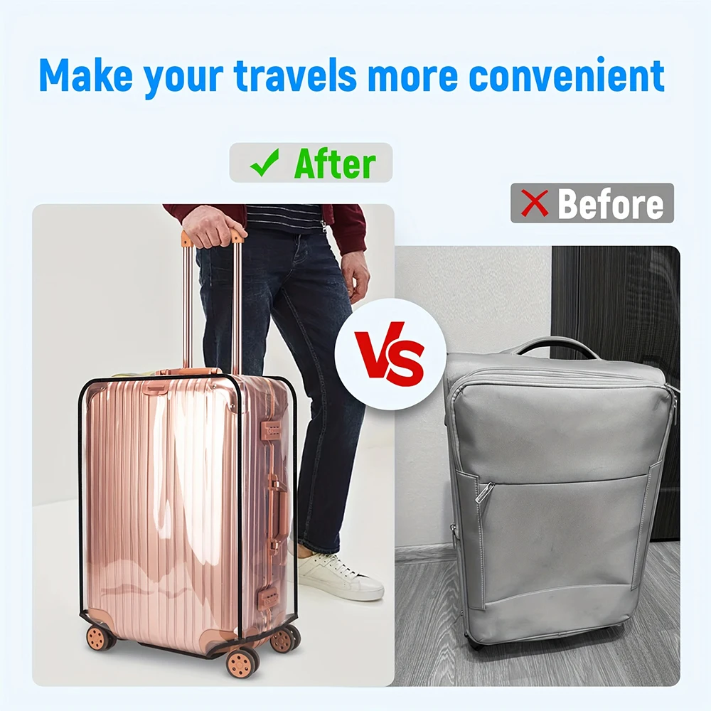 housse de protection transparente pour valise, imperméable, antichoc, épaisse et durable, accessoire de voyage