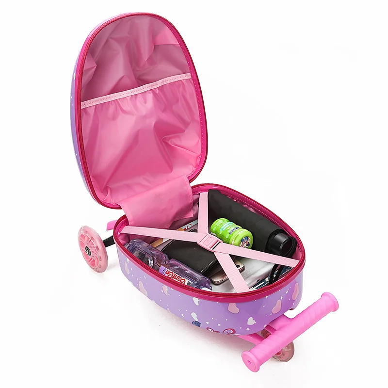 nouveau mignon skateboard valise scooter enfants chariot boîte à bagages 16 "garçons et filles joli sac à main étudiant étui de voyage
