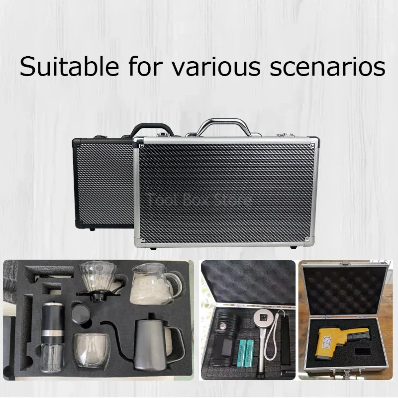 boîte à outils valise en aluminium portable équipement instrument sécurité boîte à outils de protection grand étui rigide boîte de rangement mallette en métal