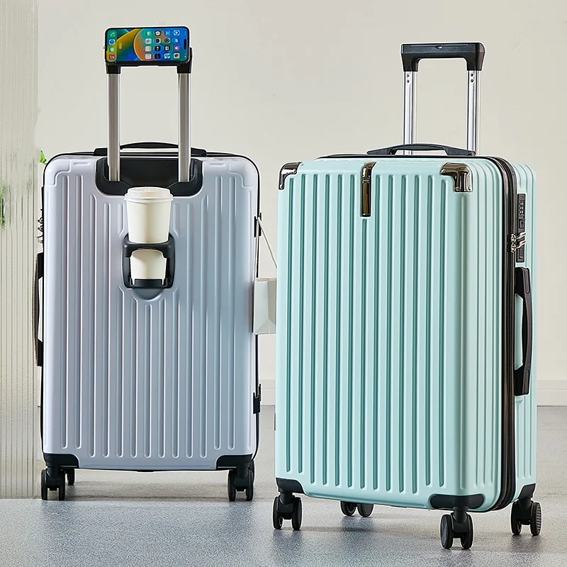Sac à bagages de voyage moyen de grande capacité, sac roulant de 20 à 26 pouces avec porte-gobelet et support de téléphone pour un voyage facile à transporter