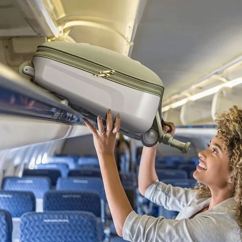 valise à roulettes de voyage pour enfants montable sur avion avec roues rotatives, bagages et marche, valise pour bébé, poussette pliante