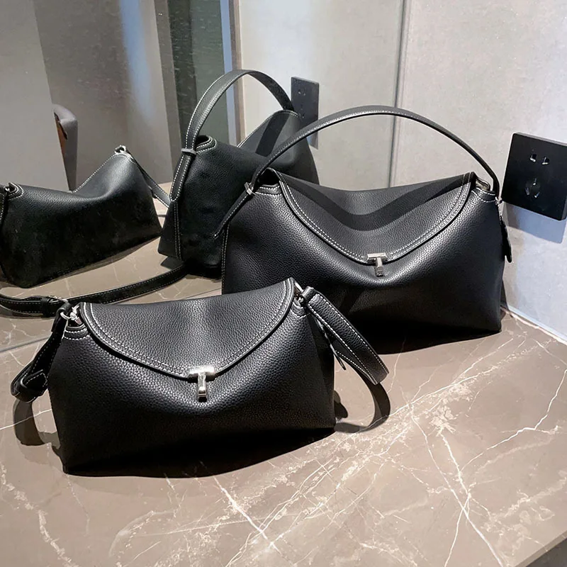 2025 nouveau sac à main en cuir sac de travail à bandoulière à la mode polyvalent élégant Design suédois peau de vache souple taille moyenne usage quotidien