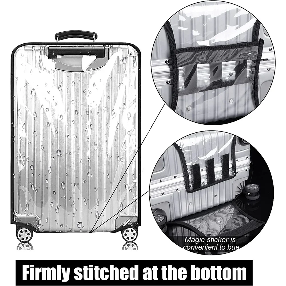 housse de protection pour bagages entièrement transparente, valise étanche en pvc, combinaison pour valise à roulettes de 18 à 30 pouces, housse anti poussière