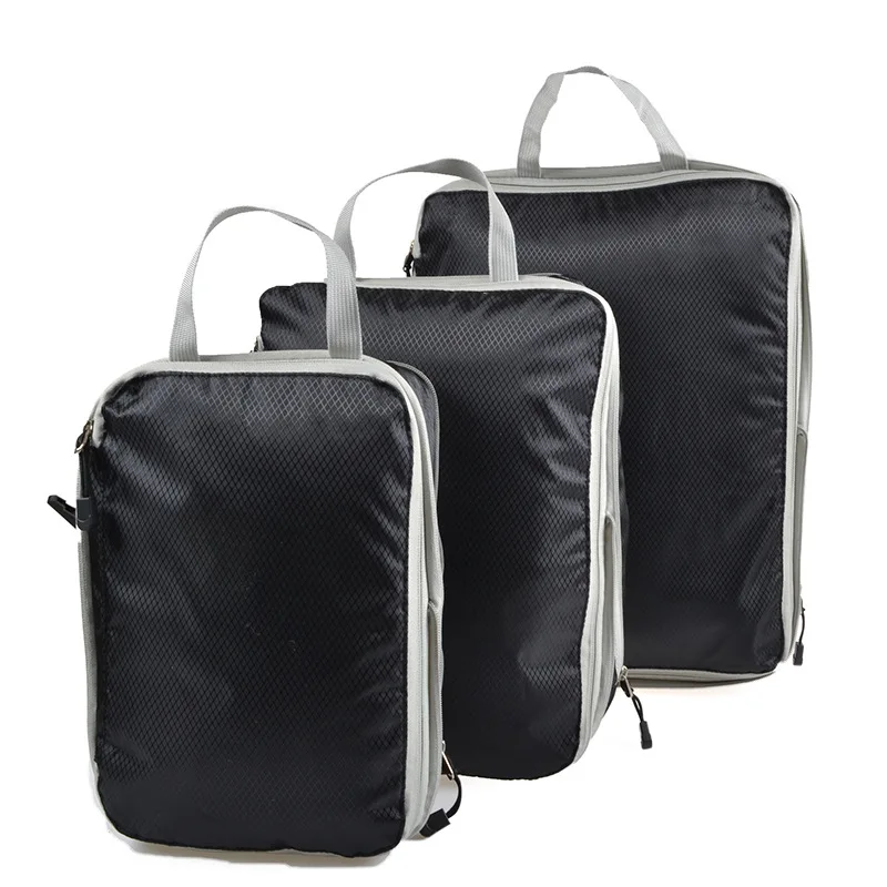 sac de rangement de voyage cubes d'emballage compressibles en nylon portable avec sac à main organisateur de bagages valise de voyage pliable et étanche