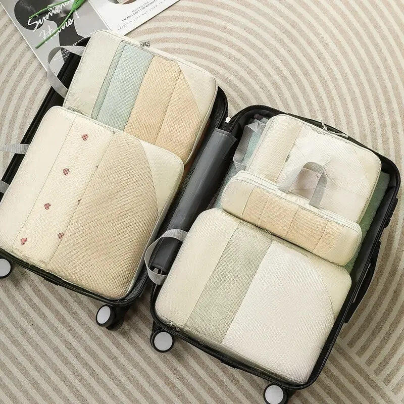 sac de rangement de voyage, cubes d'emballage compressibles, valise de voyage, organisateur de bagages, sac à main pliable et étanche