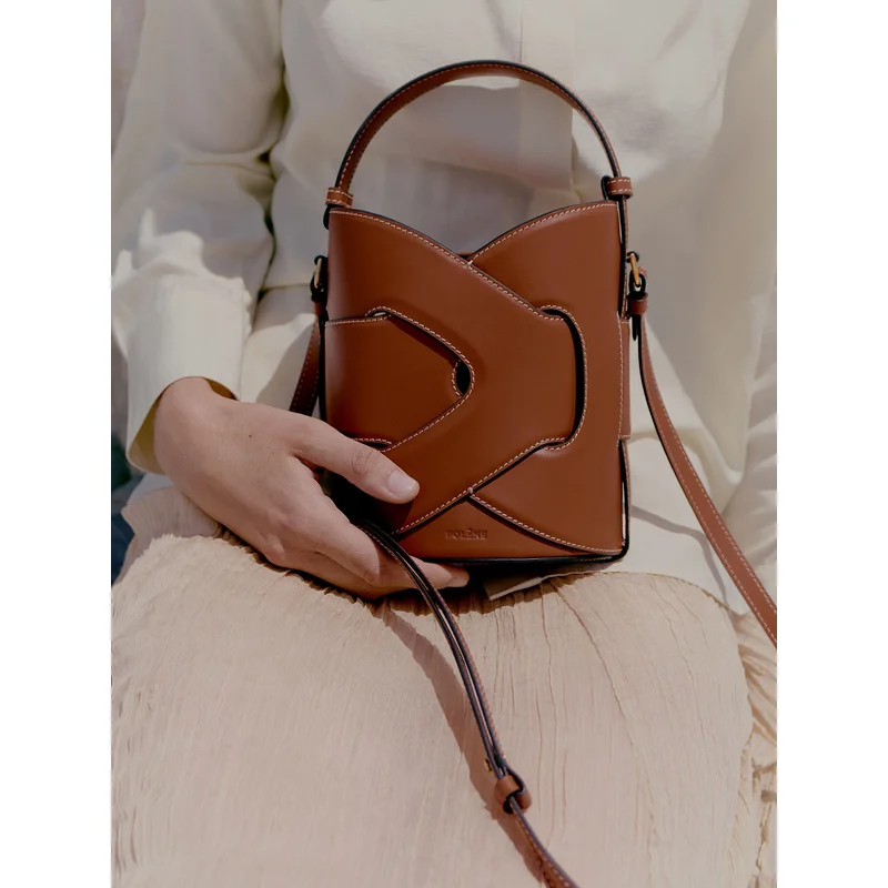 Sac à bandoulière à main adapté aux pique-niques, sac seau à bandoulière unique, sac à aisselles, Version haut de gamme, tissage en cuir, nouvelle collection 2025