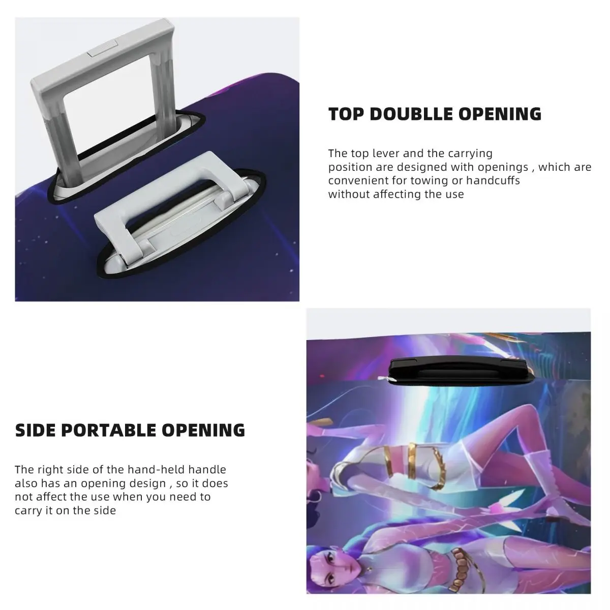 kpop demon hunters huntrix saja garçons housse de valise voyage de croisière vacances fournitures de bagages utiles protecteur