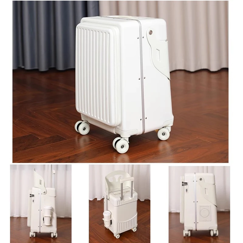 valise avec siège pour enfants, peut s'asseoir sur les bagages, cadre en aluminium à ouverture frontale de 20 pouces, boîtier de chariot embarqué, nouvelle collection 2025
