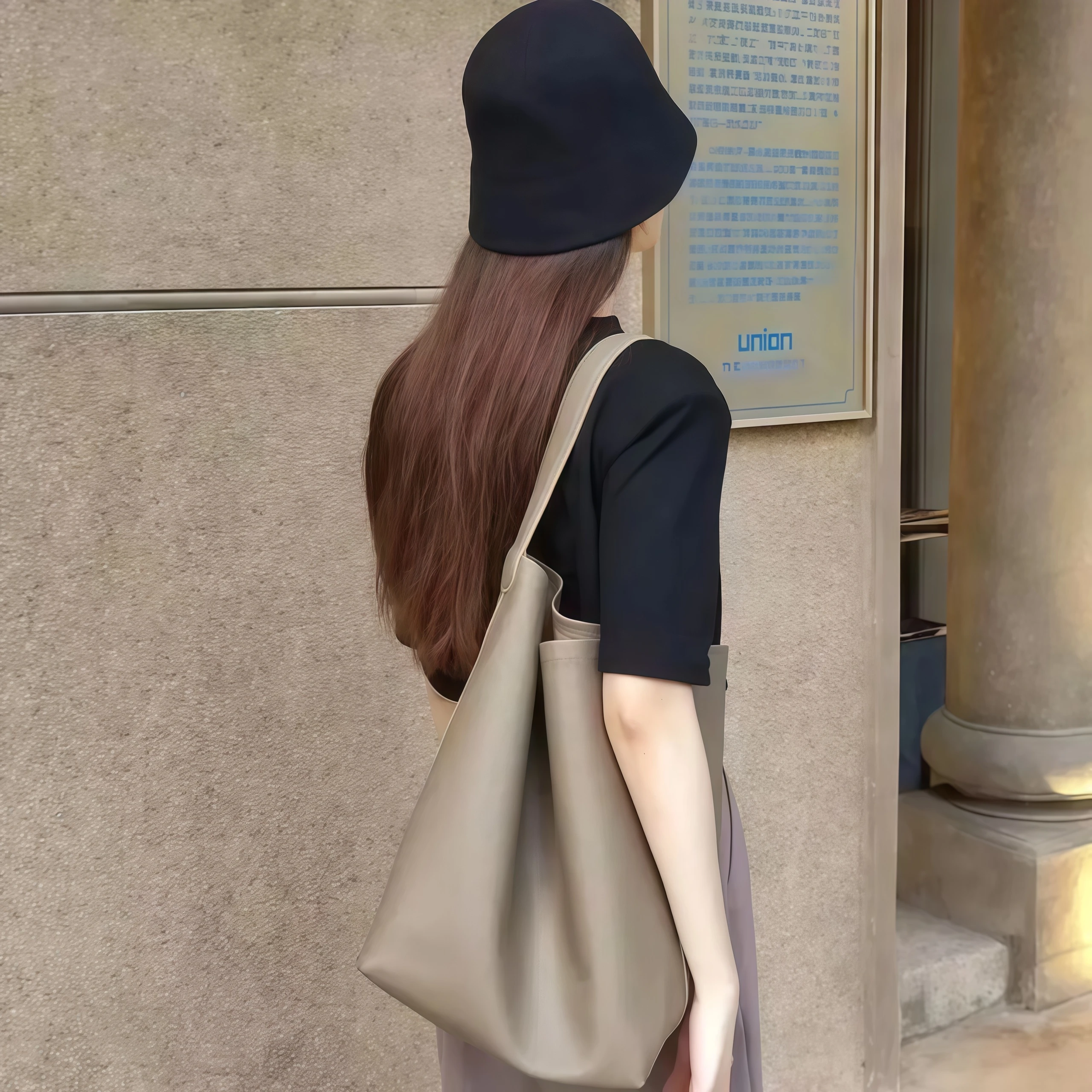 sac seau en cuir pour femme – sac fourre tout structuré souple avec poignée supérieure sur l'épaule, sac de jour minimaliste de luxe