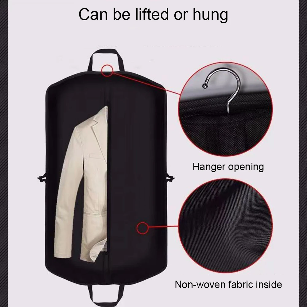 sac de costume pour vêtements, pour voyage et rangement, avec fermeture éclair et poignées de transport, costumes, robes de smoking, manteaux, protection contre la poussière