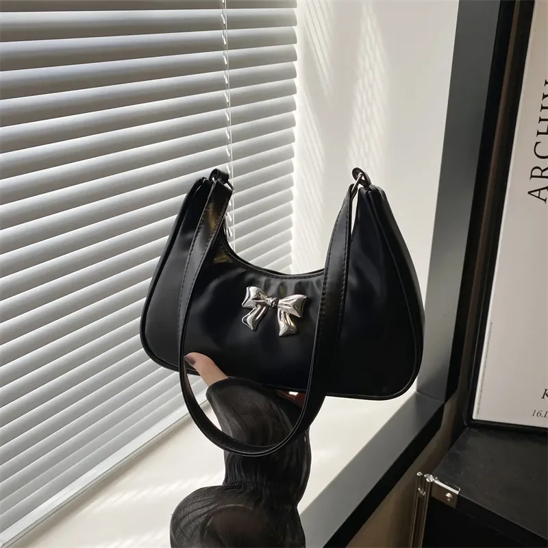 sac à main pour femme avec nœud de couleur unie, adapté aux voyages et à la photographie, sac à bandoulière simple