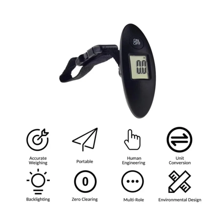 balance à bagages portable 40kg/100g, balance numérique suspendue de voyage de haute précision avec ceinture en sangle, bagages électroniques numériques lcd