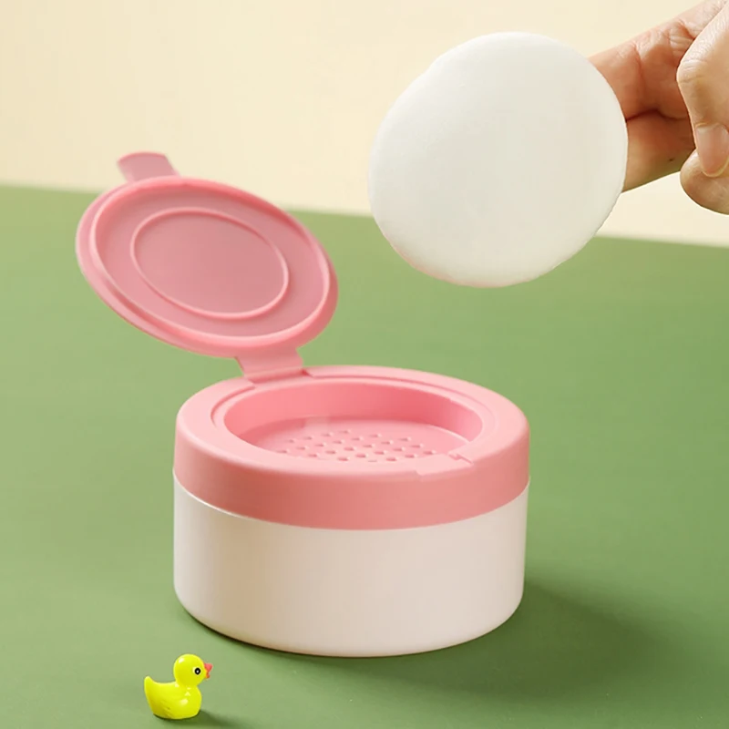 Conteneur de poudre corporelle pour bébé, avec bouffée de poudre, Portable, sécurité vide, boîte de rangement de poudre corporelle pour nouveau-nés, porte-bouffée cosmétique