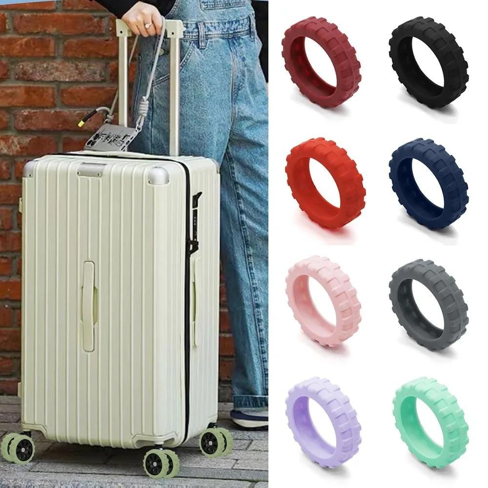 8 pièces/ensemble pièces de valise essieux bagages de voyage roulettes chaussures silicone avec son silencieux bagages roues protecteur réduire le bruit