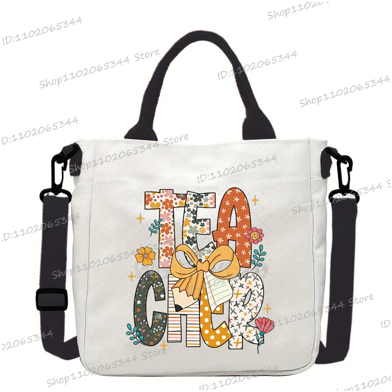nouveau sac à main d'école de créateur drôle retour à l'école imprimé sac à bandoulière pour filles garçons mode enseignant cadeaux toile sacs à bandoulière
