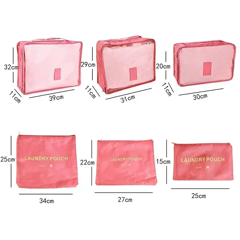 ensemble de 6 sacs de rangement de voyage, ensemble d'emballage de valise, étuis de rangement, organisateur de bagages portables, vêtements et chaussures, organisateur pliable