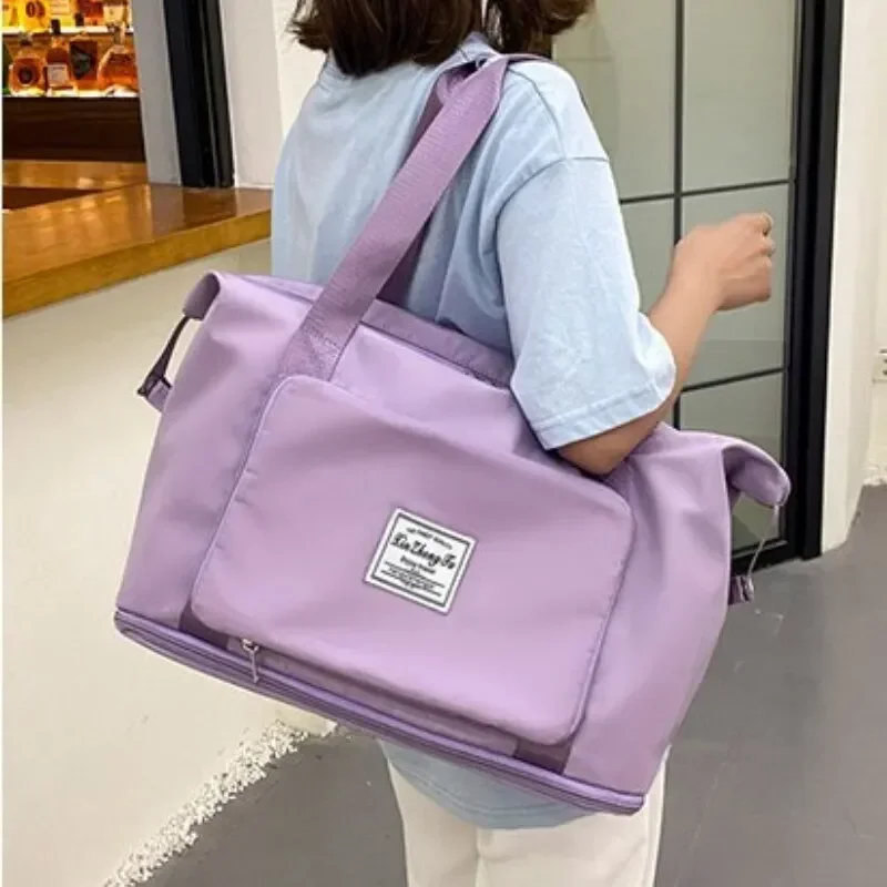 bagage pliable de taille moyenne pour femme, sac de voyage, sac de sport, sac de fitness, portable, grande capacité, stockage d'alter, courte distance