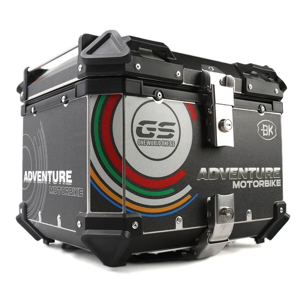 coffre arrière de moto universel en aluminium, coffre arrière de moto, coffre supérieur de moto, valise de moto, 65l, 55l, 45l, 36l