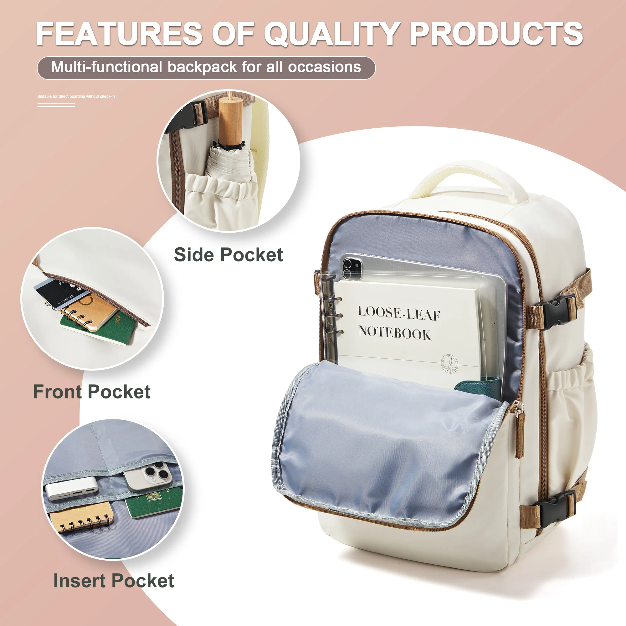 sac à dos de voyage pour cabine d'avion pour hommes et femmes, bagage à main, sacs pour ordinateur portable, wizzair, 40x30x20, 15.6 pouces