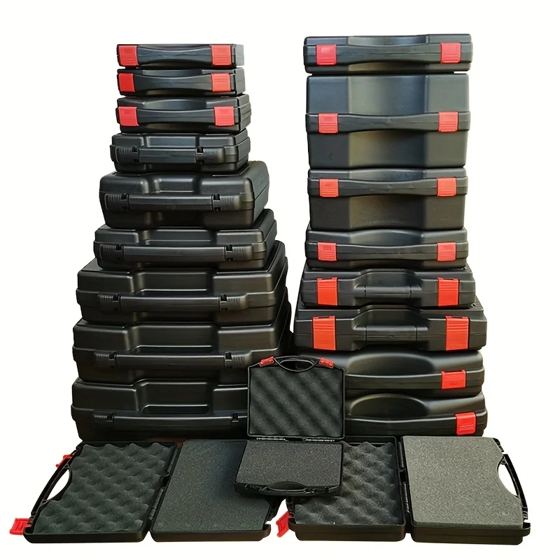 valise boîte à outils professionnelle avec éponge, boîte à outils complète, mallette à outils portable en plastique, équipement de sécurité, mallette à instruments