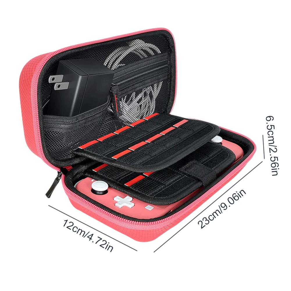 valise de protection de voyage en nylon eva, mallette de rangement rigide, résistant aux rayures, double compartiment, anti poussière pour switch lite