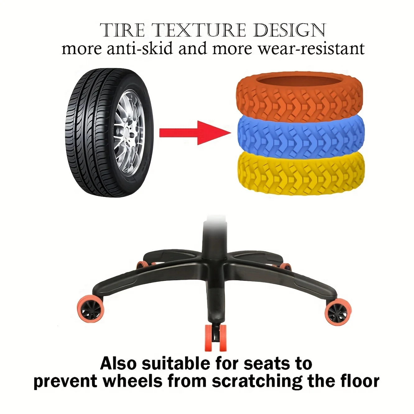 8 pièces/ensemble couvercle de protection de roues de valise, couvercle de rouleau de bagages en caoutchouc silencieux roulettes de boîte de chariot couverture roulette de bagages de voyage