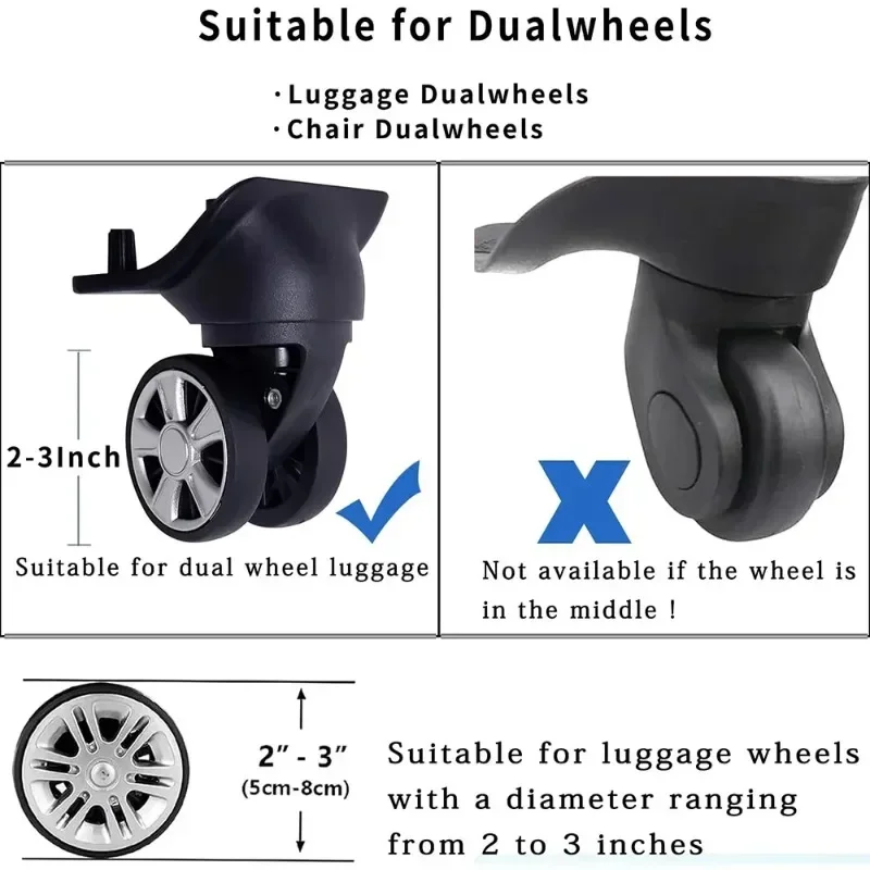 housse de protection de roue de bagage en silicone, couvre roues pour vos valises ou une chaise de bureau, roulettes durables et réduisent le bruit