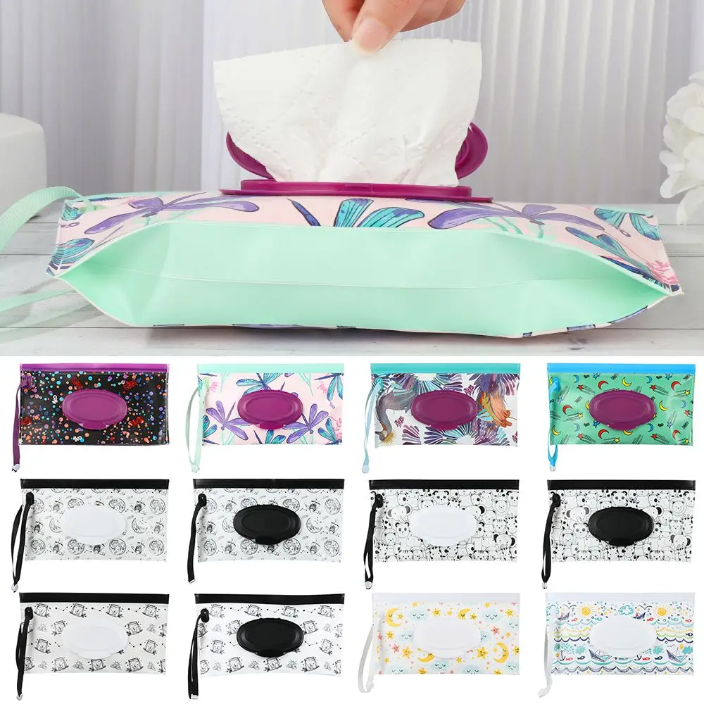 étui de transport utile à la mode, produit portable pour bébé, couvercle rabattable, pochette cosmétique, boîte à mouchoirs, sac de lingettes humides, accessoires de poussette