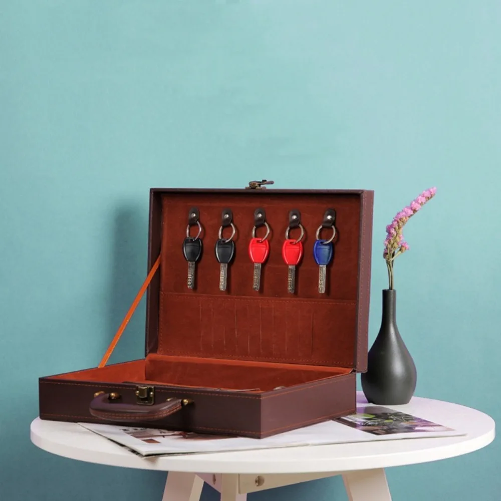 boîte de livraison de salle en cuir pu pour loisirs, valise multifonctionnelle pour hommes et femmes, boîte de rangement de documents portable