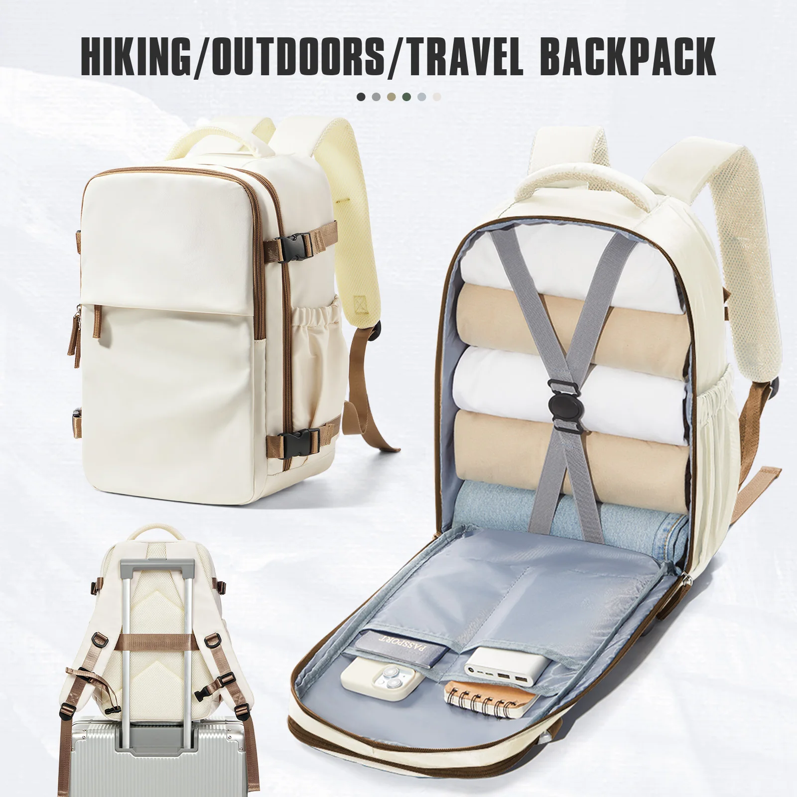 Sac à dos de voyage pour avion de cabine 40x30x20, sac à dos de cabine pour bagages à main Wizzair 40x30x20, sacs à main pour ordinateur portable 15.6 pouces pour hommes et femmes
