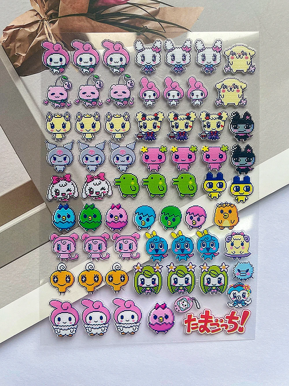 Autocollant de motifs de jeu de dessin animé Super Mini pour valise, autocollant auto-adhésif Kawaii Sanrio Kuromi, étiquettes de bagages étanches, autocollant pour ongles