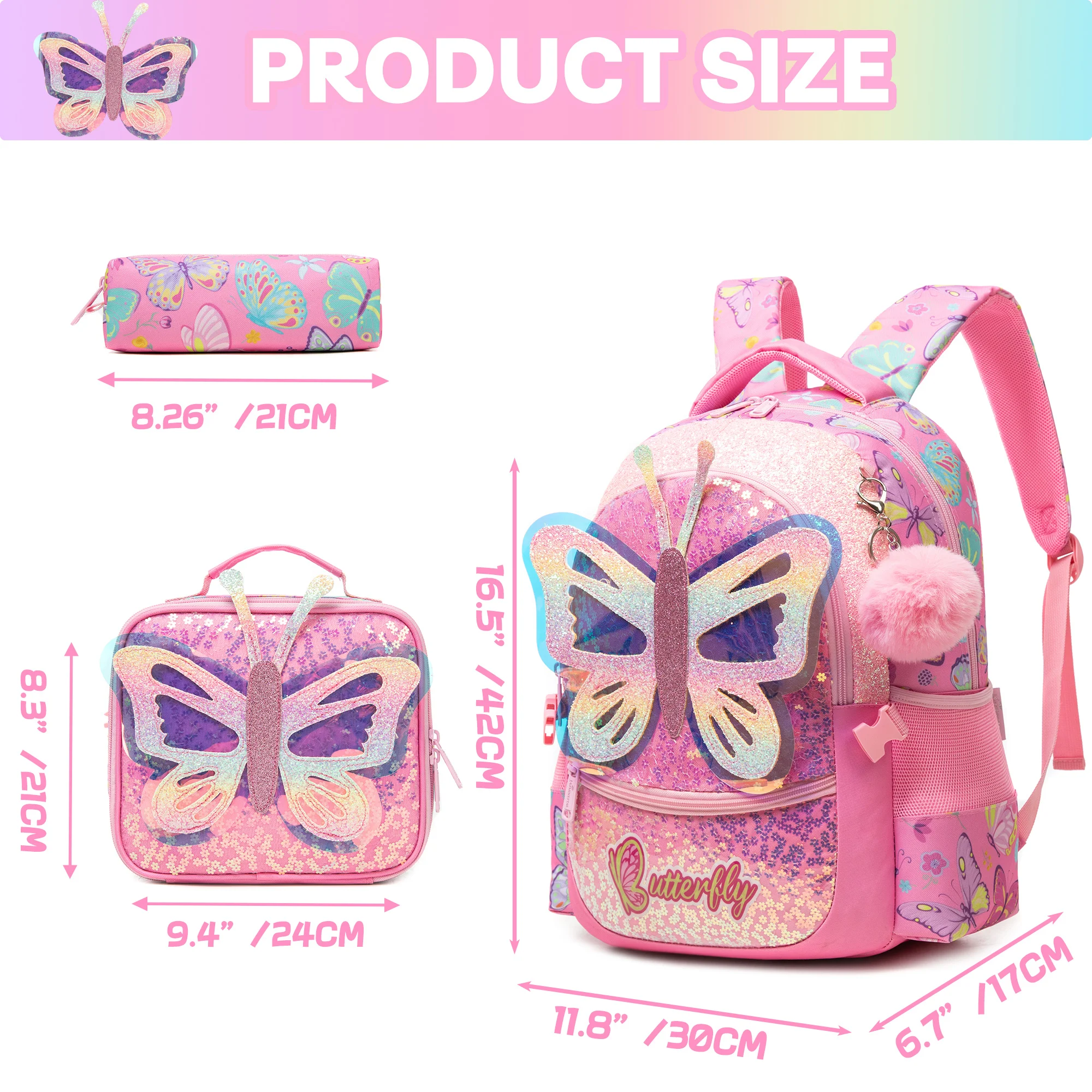nouveau sac à dos pour enfants à la mode et mignon de grande capacité et léger avec sac à déjeuner trousse à crayons adaptée à l'école